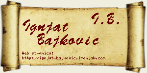 Ignjat Bajković vizit kartica
